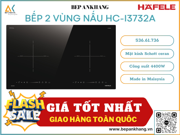 Bếp từ 2 vùng nấu Hafele HC-I3732A 536.61.736 - Made in Malaysia